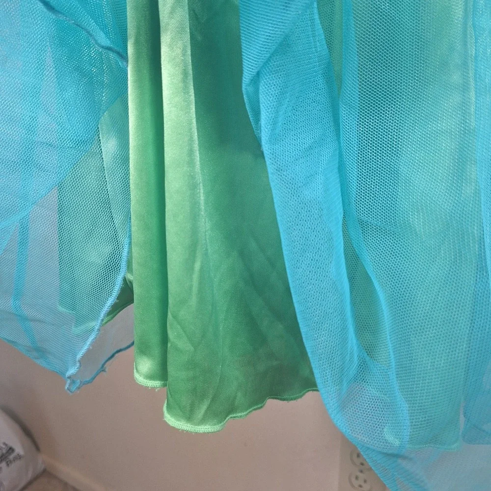 My Michelle Babydoll Fairy Jewel Mermaid Vtg Y2K Juniors Mesh  Layer Dress 14